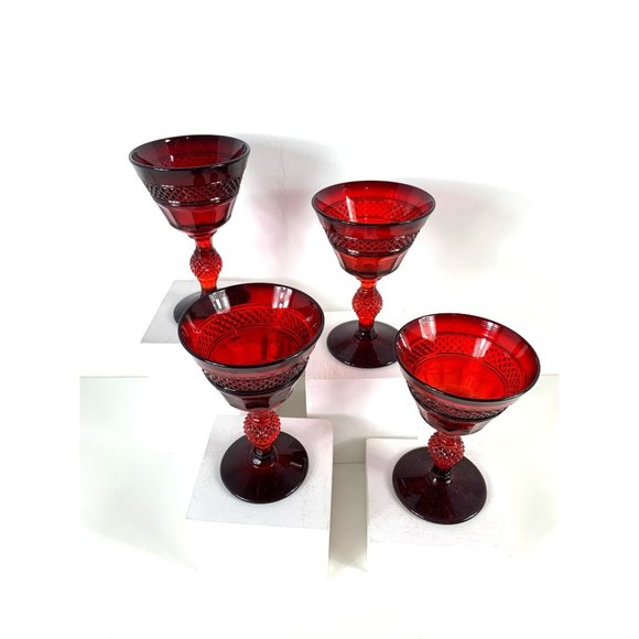 Vintage Viking Mt. Vernon Ruby Red Cocktail Glasses - Picture 5 of 6
